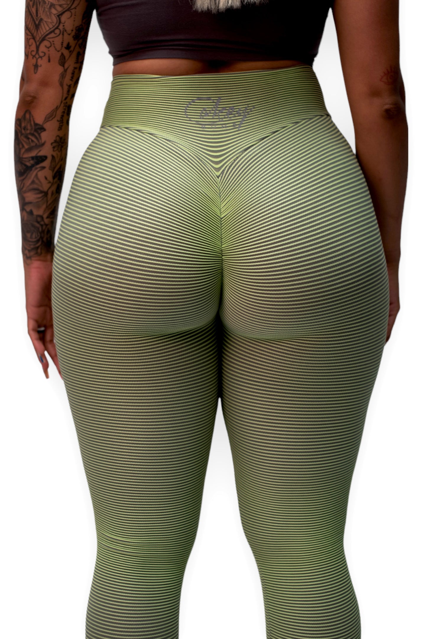Lime Ribbed Leggings