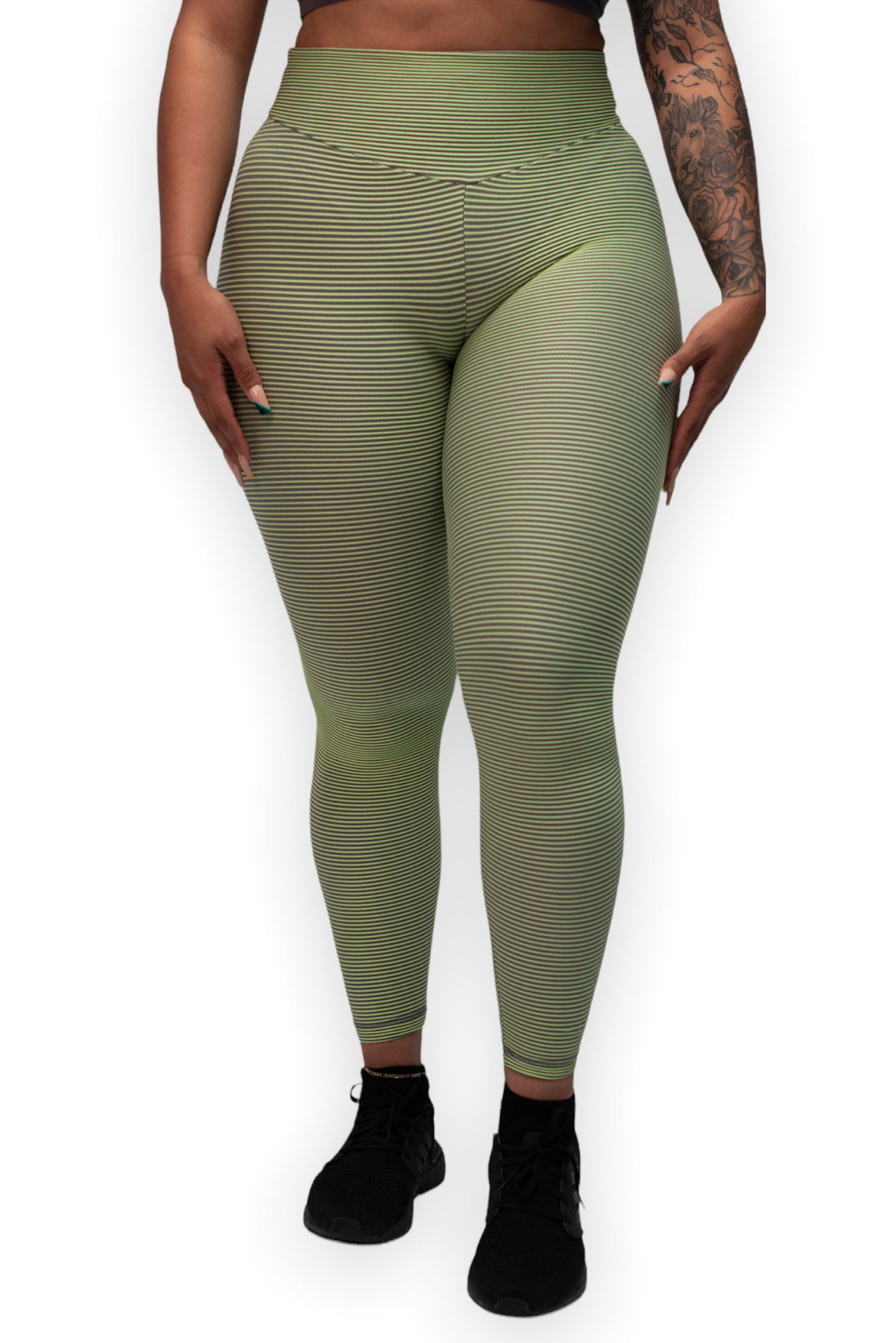 Lime Ribbed Leggings