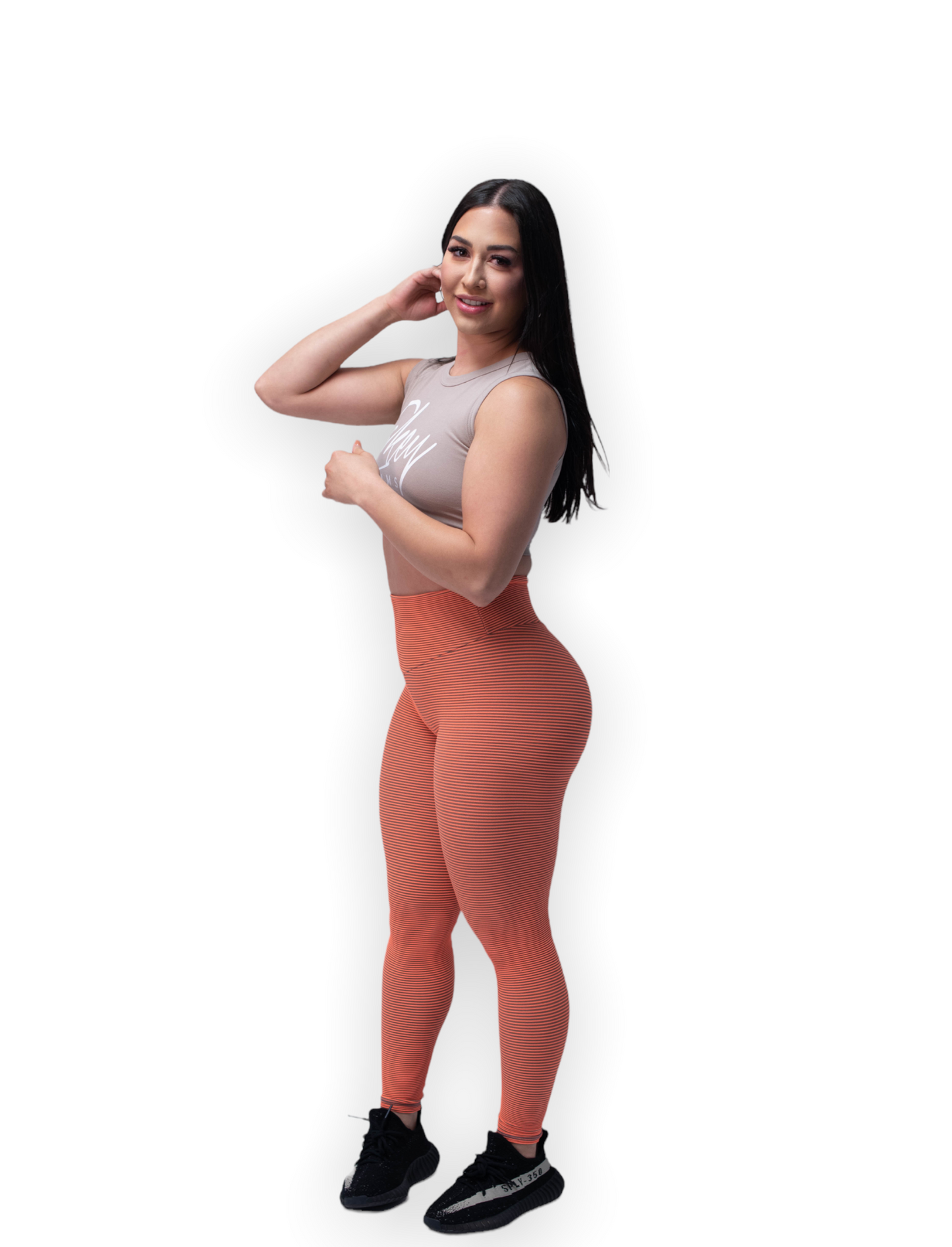Orange Ribbed Leggings