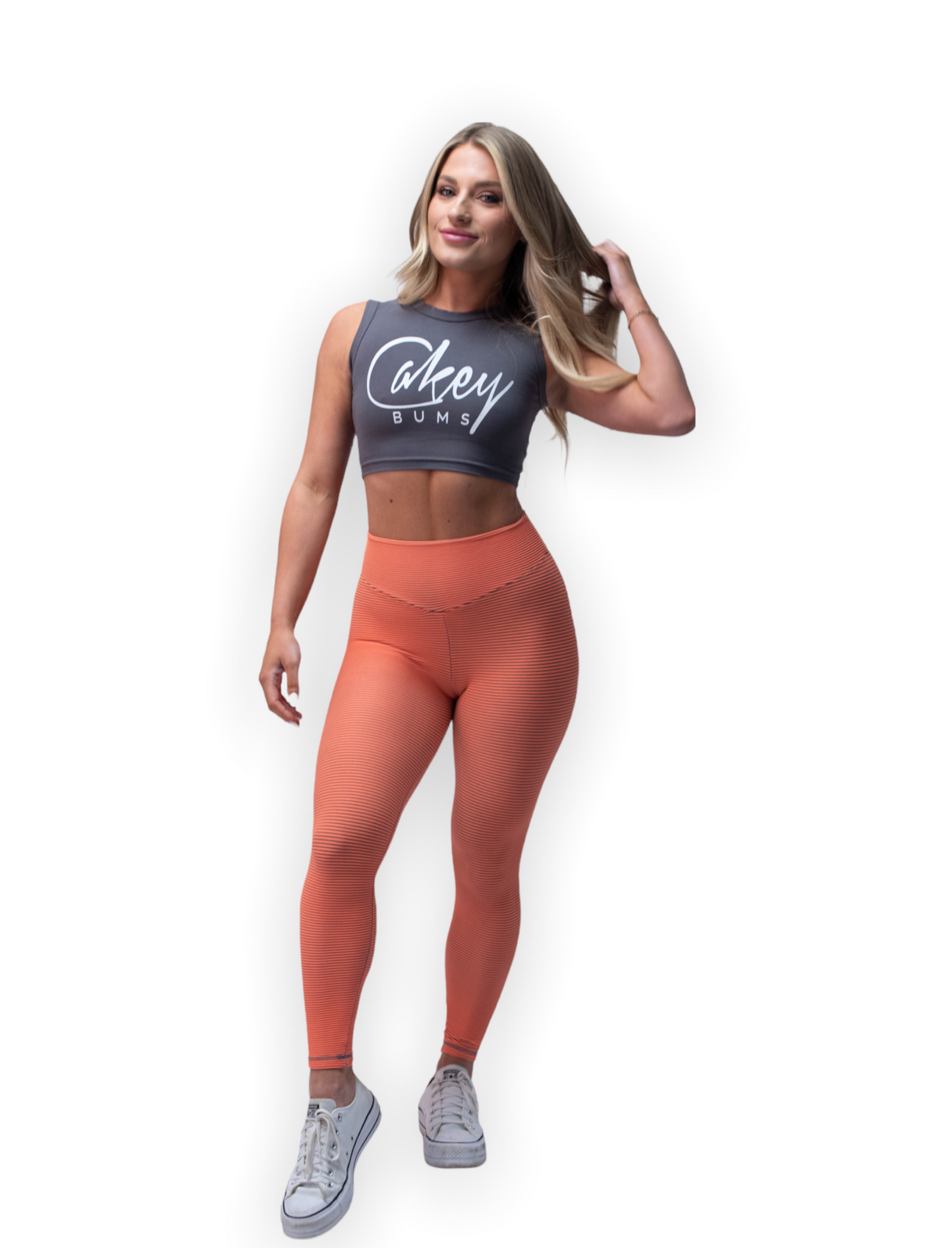 Orange Ribbed Leggings