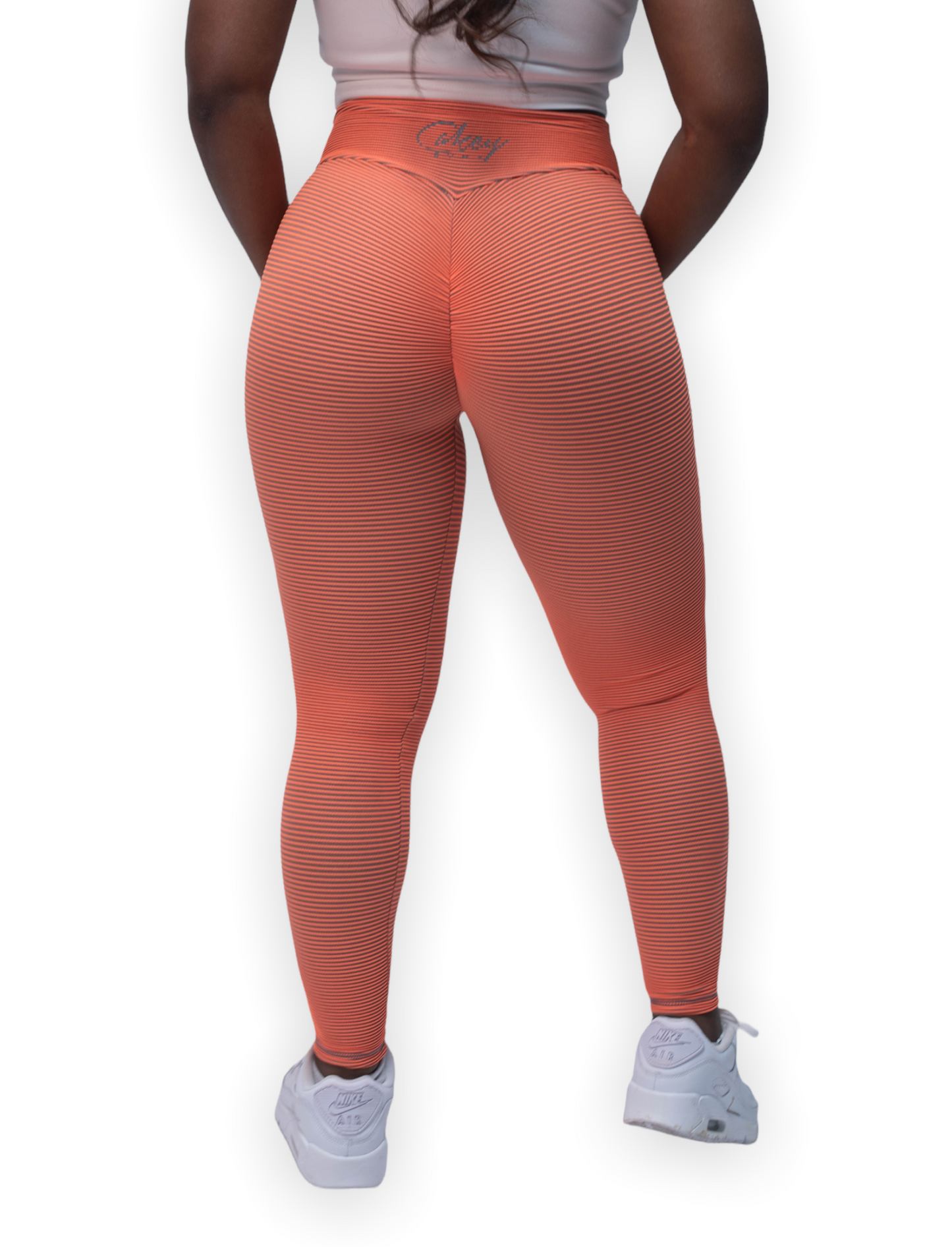 Orange Ribbed Leggings