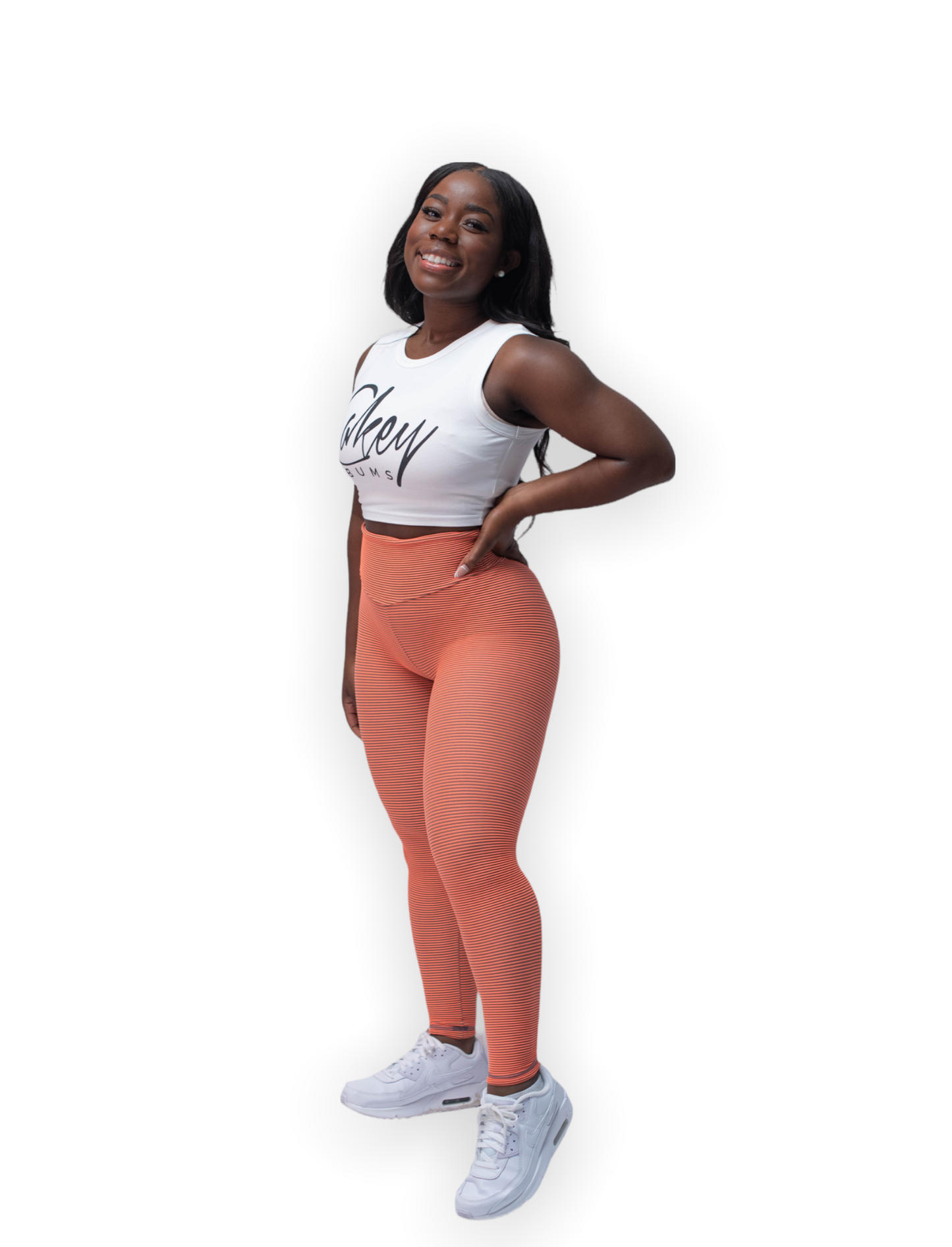 Orange Ribbed Leggings