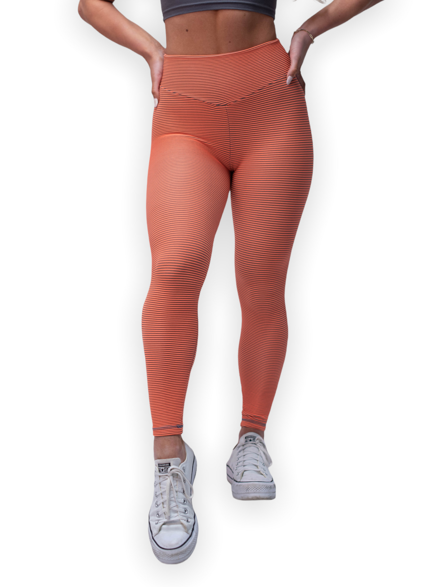Orange Ribbed Leggings