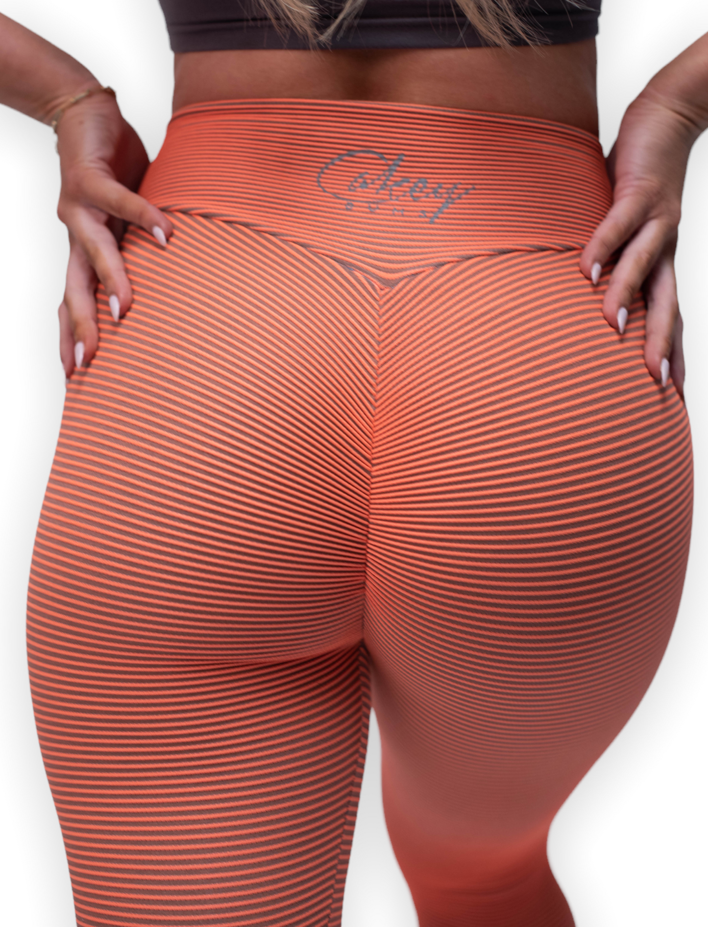 Orange Ribbed Leggings