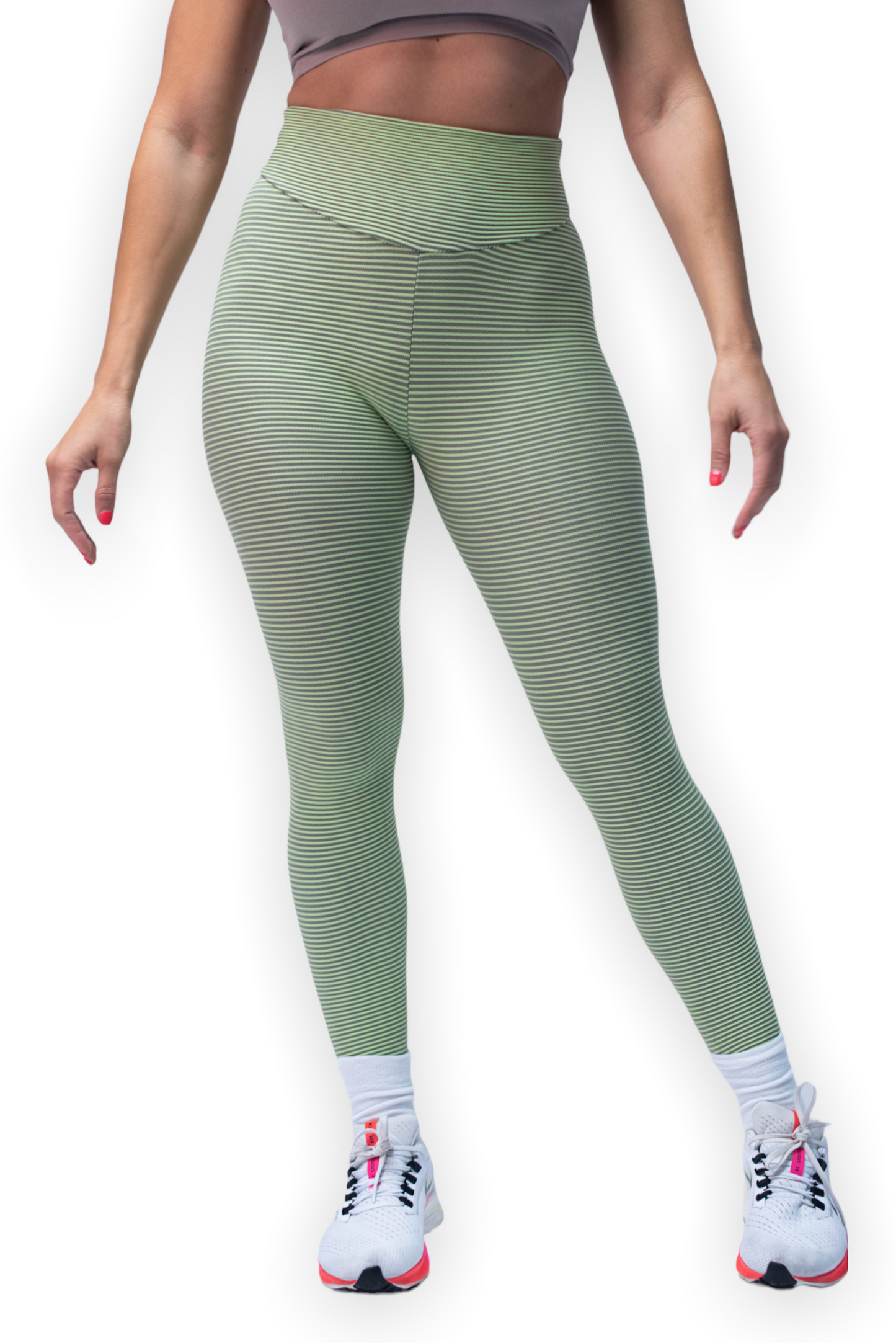 Lime Ribbed Leggings