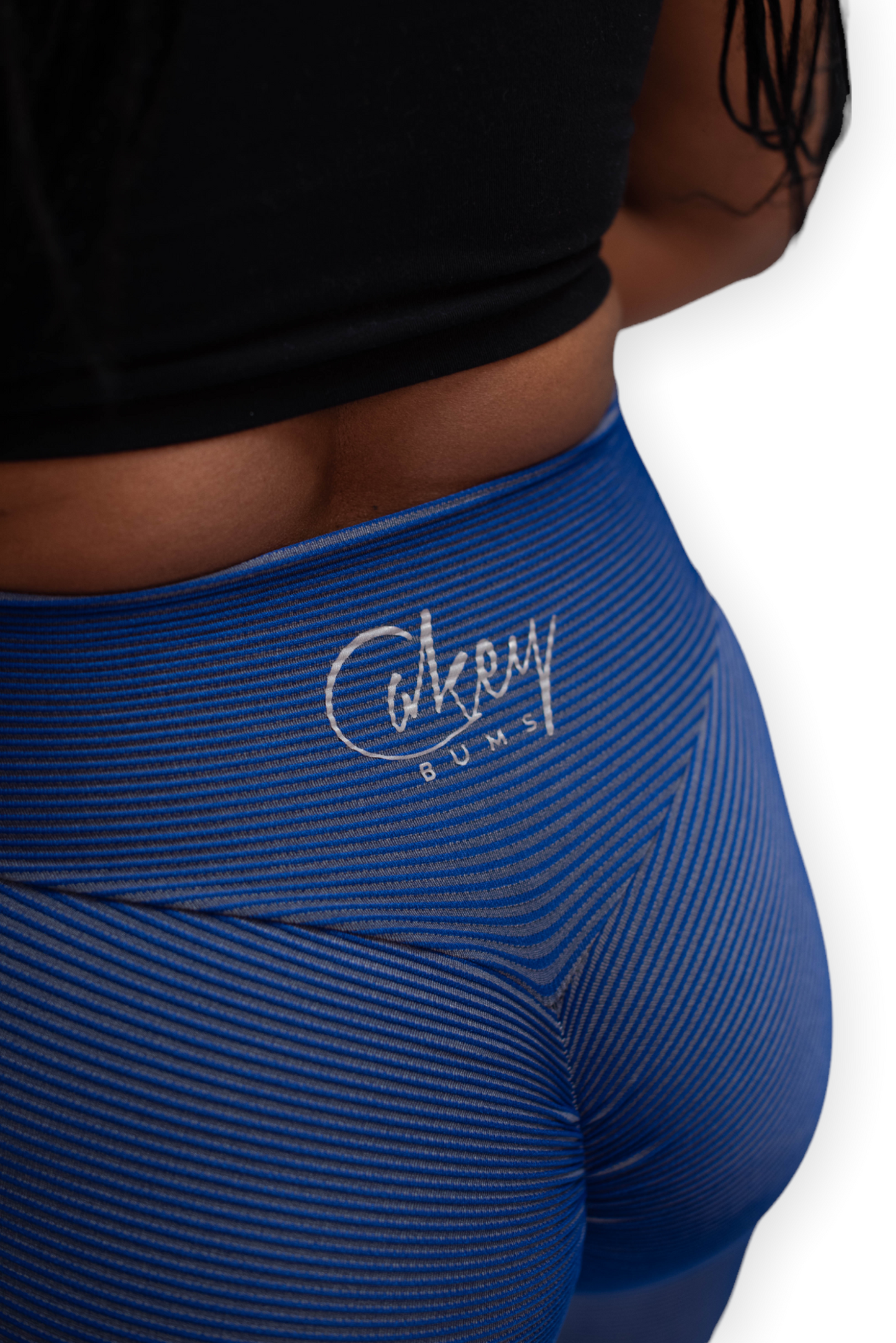 Blue Ribbed Leggings