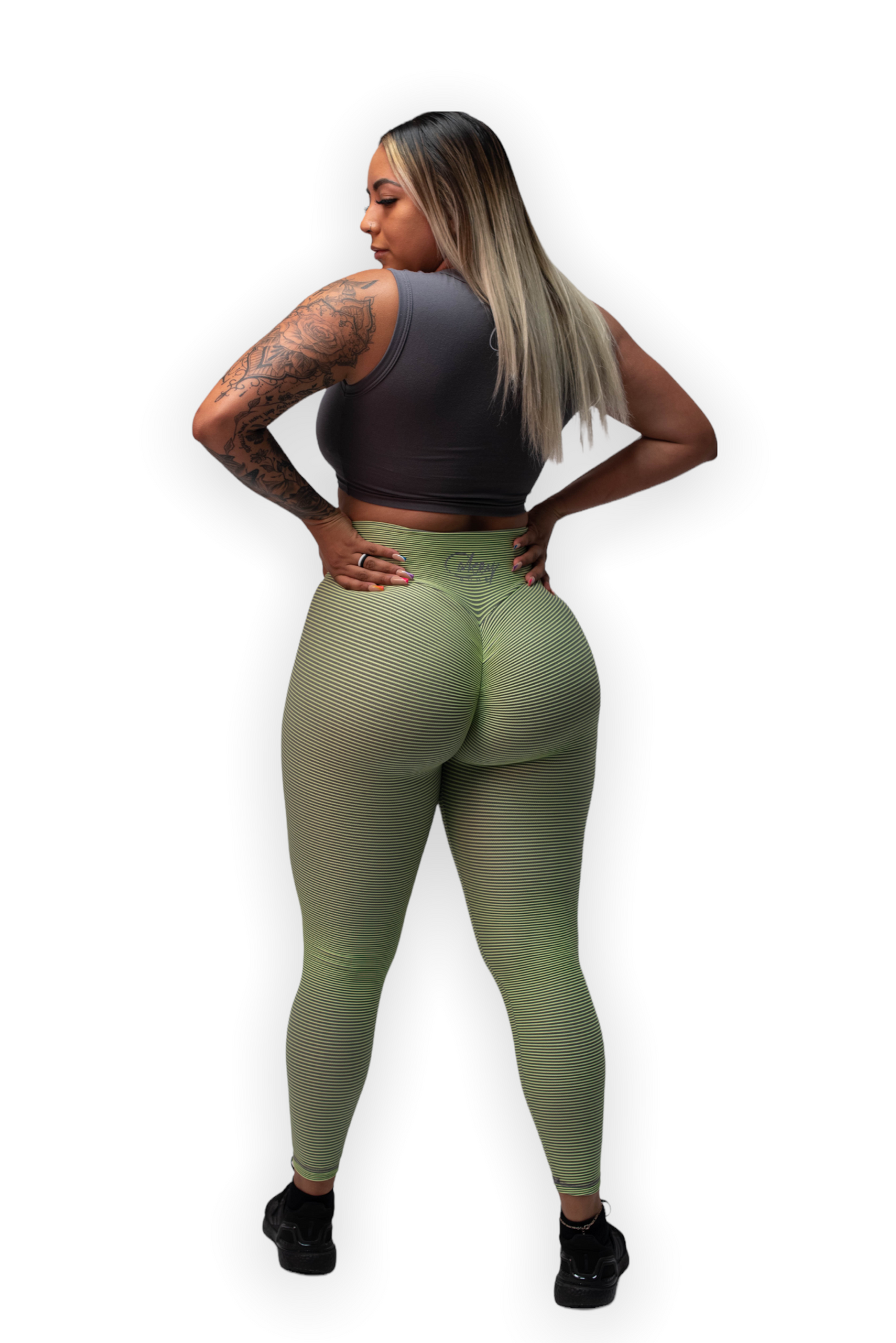 Lime Ribbed Leggings